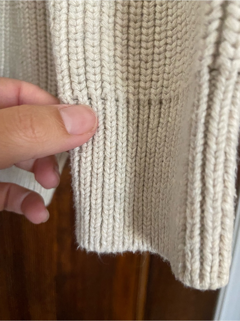 Quince Neutral Cream Ribbed Button-Front Cardigan - Picture 6 of 7